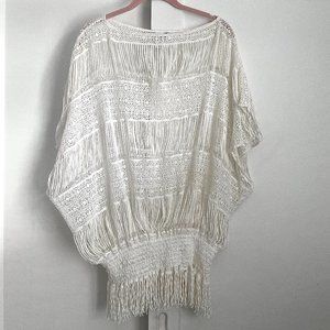 TRINA TURK - Crocheted Swimsuit Coverup - White - Size XS